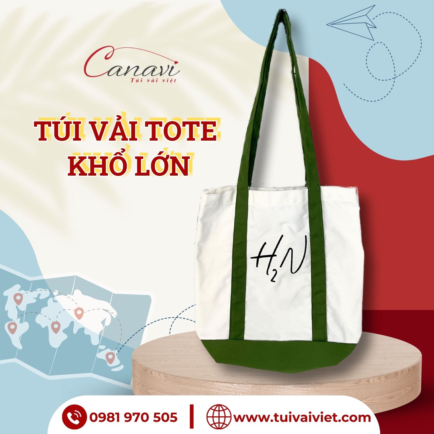 Túi vải tote khổ lớn