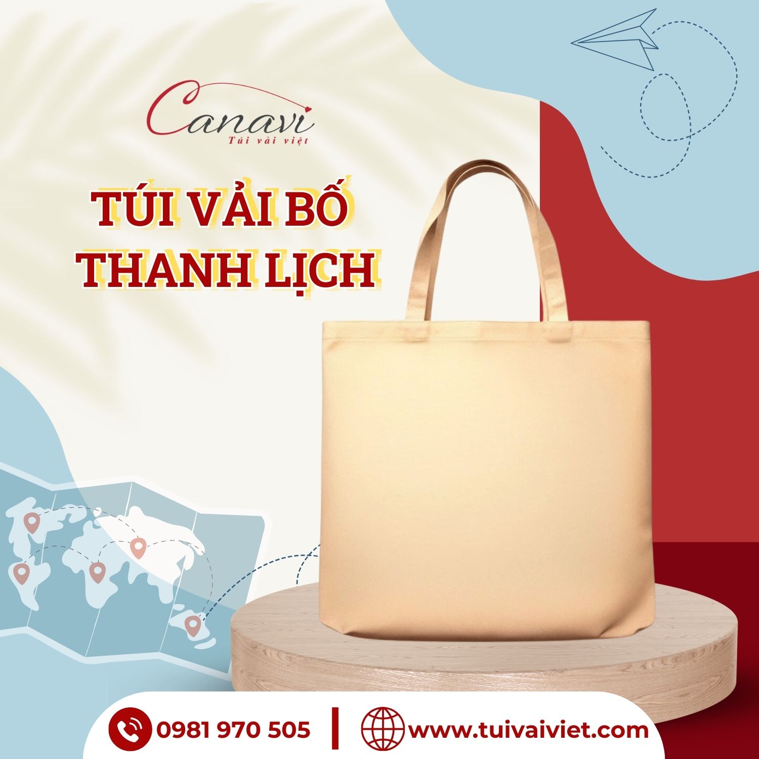 Túi vải bố trơn thanh lịch