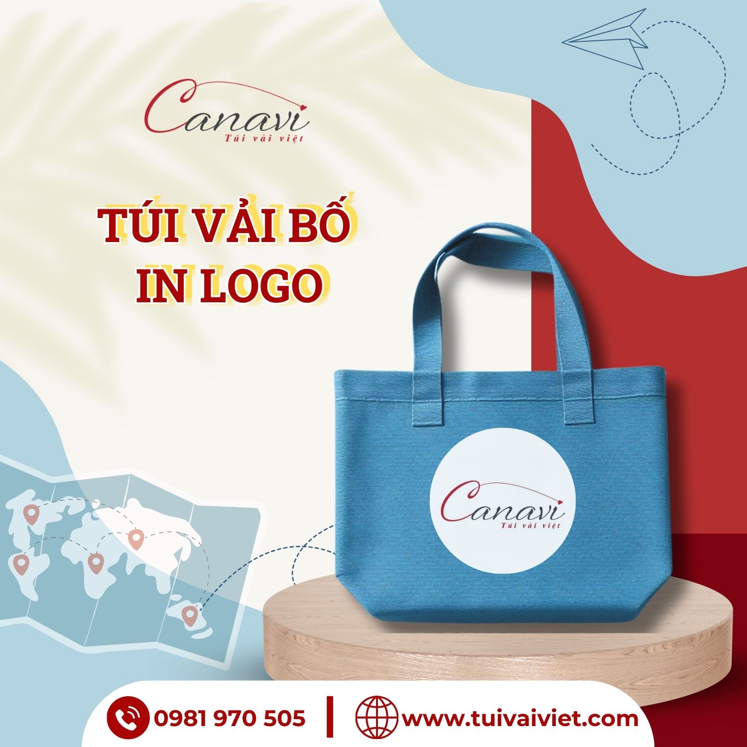 Túi vải bố in logo, thông điệp ý nghĩa