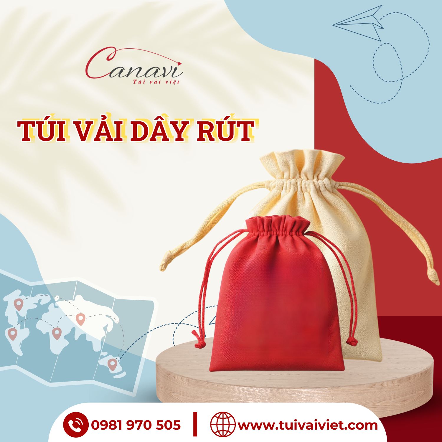 Túi vải dây rút đựng đồ cá nhân