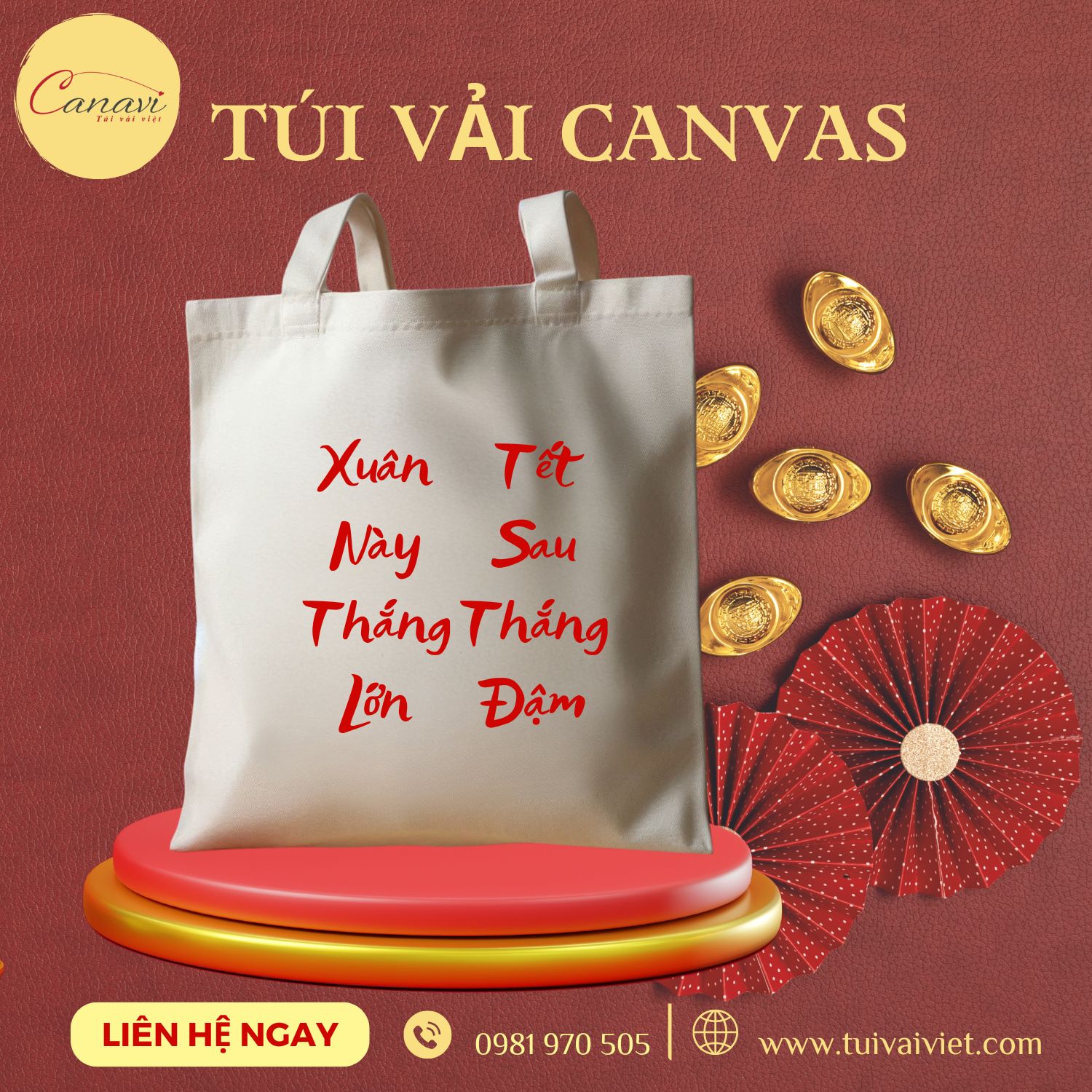 In câu chúc Tết lên túi vải canvas - Món quà ý nghĩa đầu năm