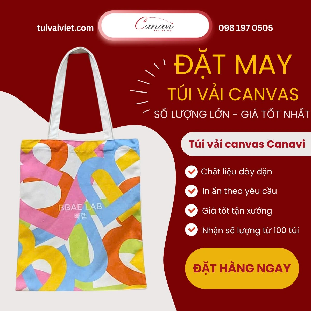 Hướng dẫn đặt hàng túi vải canvas số lượng lớn