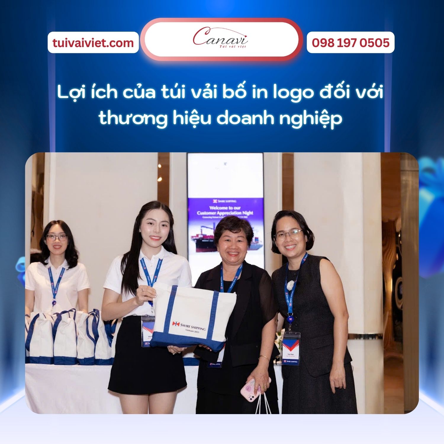 Lợi ích của túi vải bố in logo đối với thương hiệu doanh nghiệp