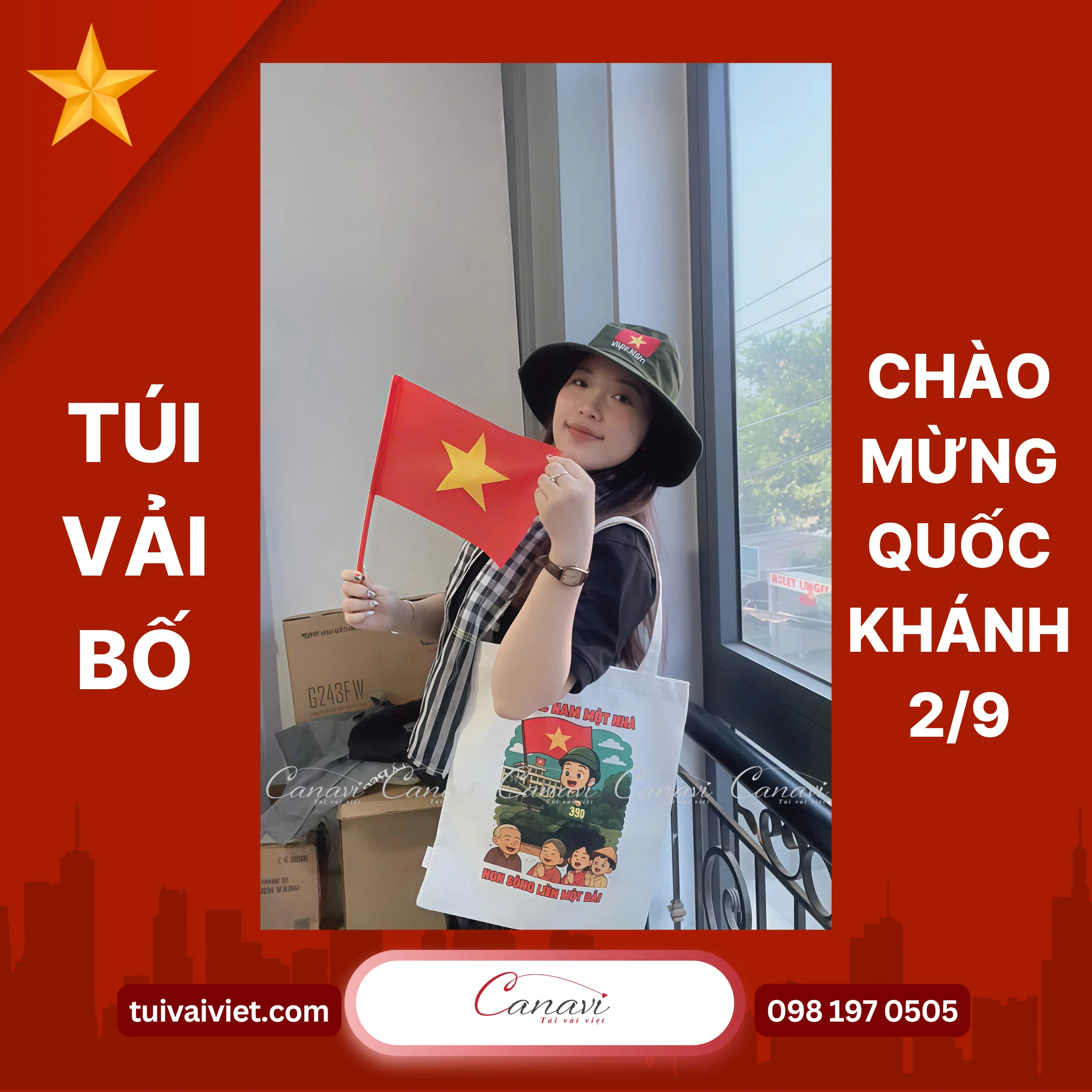 Đối tượng sử dụng túi vải bố trong sự kiện 2/9