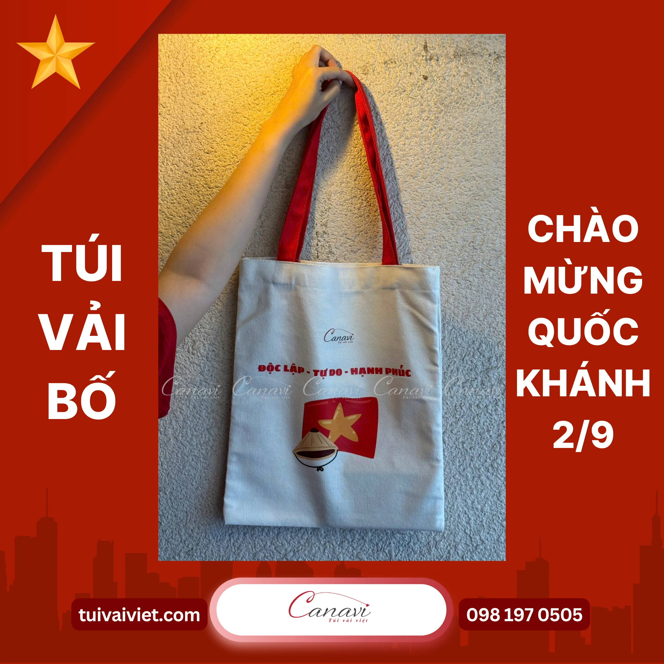 Những mẫu túi vải bố phù hợp cho sự kiện 2/9