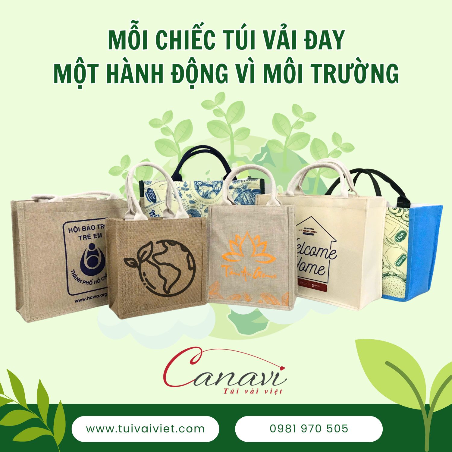 Mỗi chiếc túi vải đay - một hành động vì môi trường