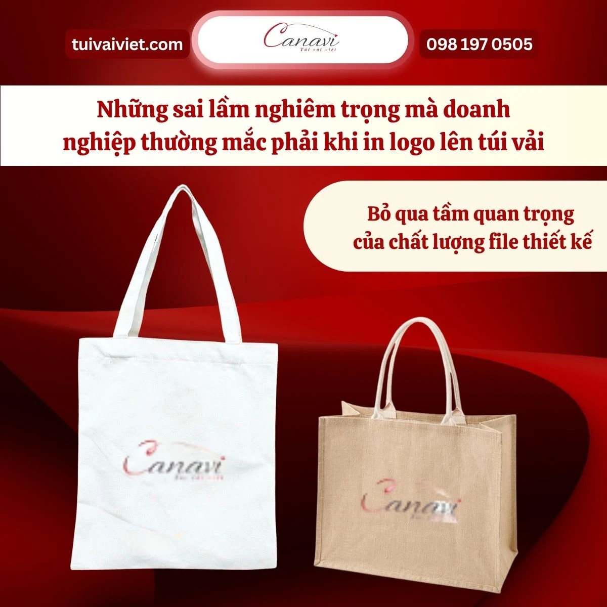 Bỏ qua tầm quan trọng của chất lượng file thiết kế túi vải
