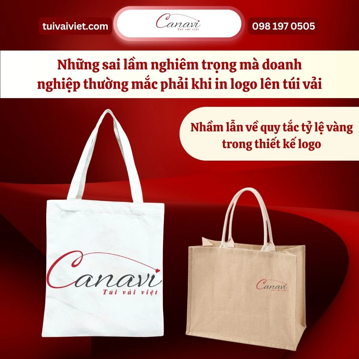 Nhầm lẫn về quy tắc tỷ lệ vàng CỦA TÚI VẢI trong thiết kế logo