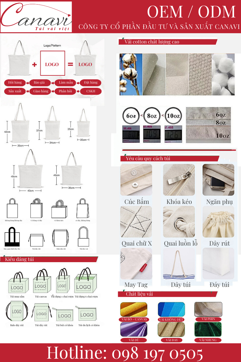 Xưởng May Túi Vải Bố - Túi Vải Canvas TVB02