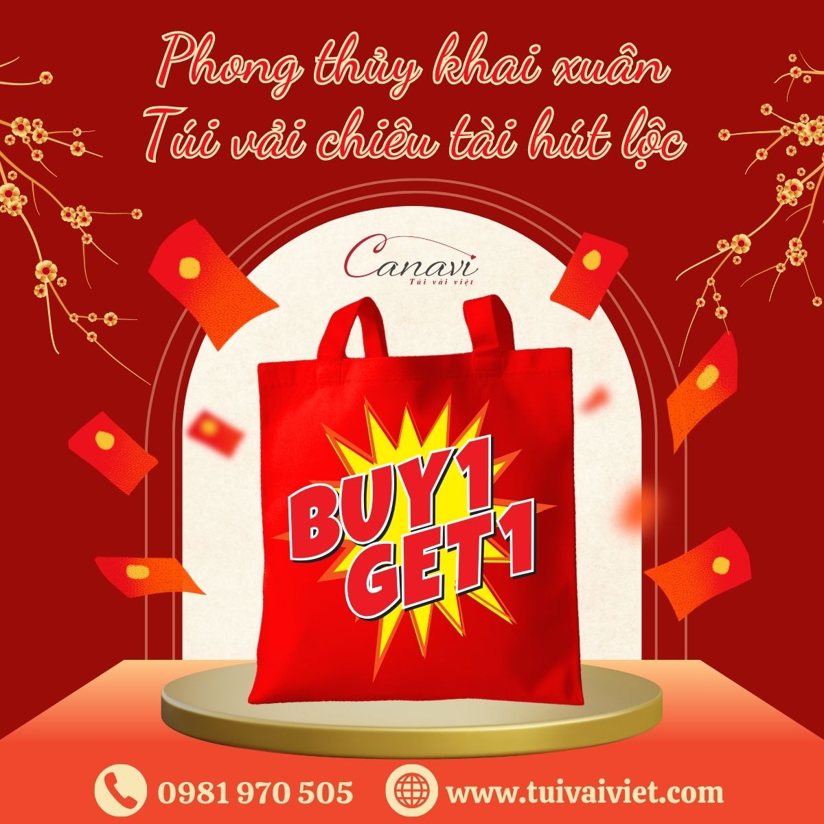 Ý nghĩa của túi vải canvas trong phong thủy khai xuân