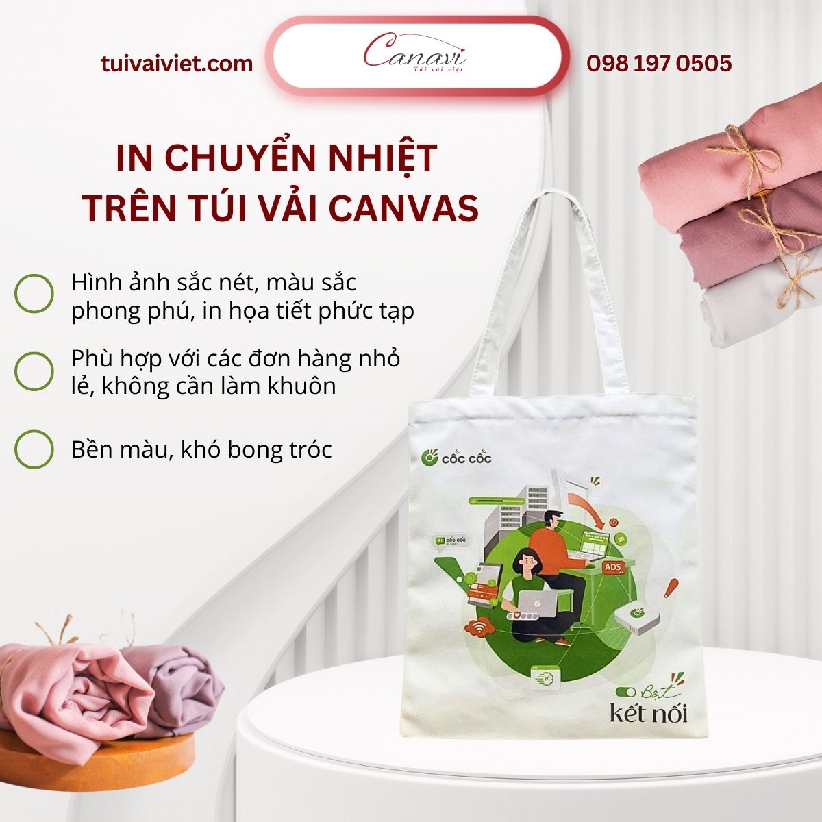 Phương pháp in chuyển nhiệt trên túi vải bố canvas
