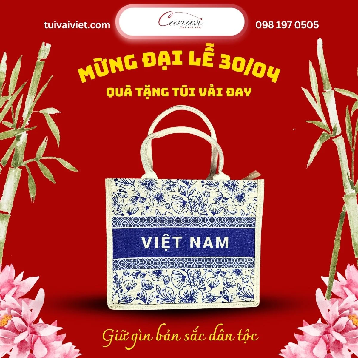 Giữ gìn bản sắc dân tộc với quà tặng túi vải đay nhân dịp đại lễ 30/4