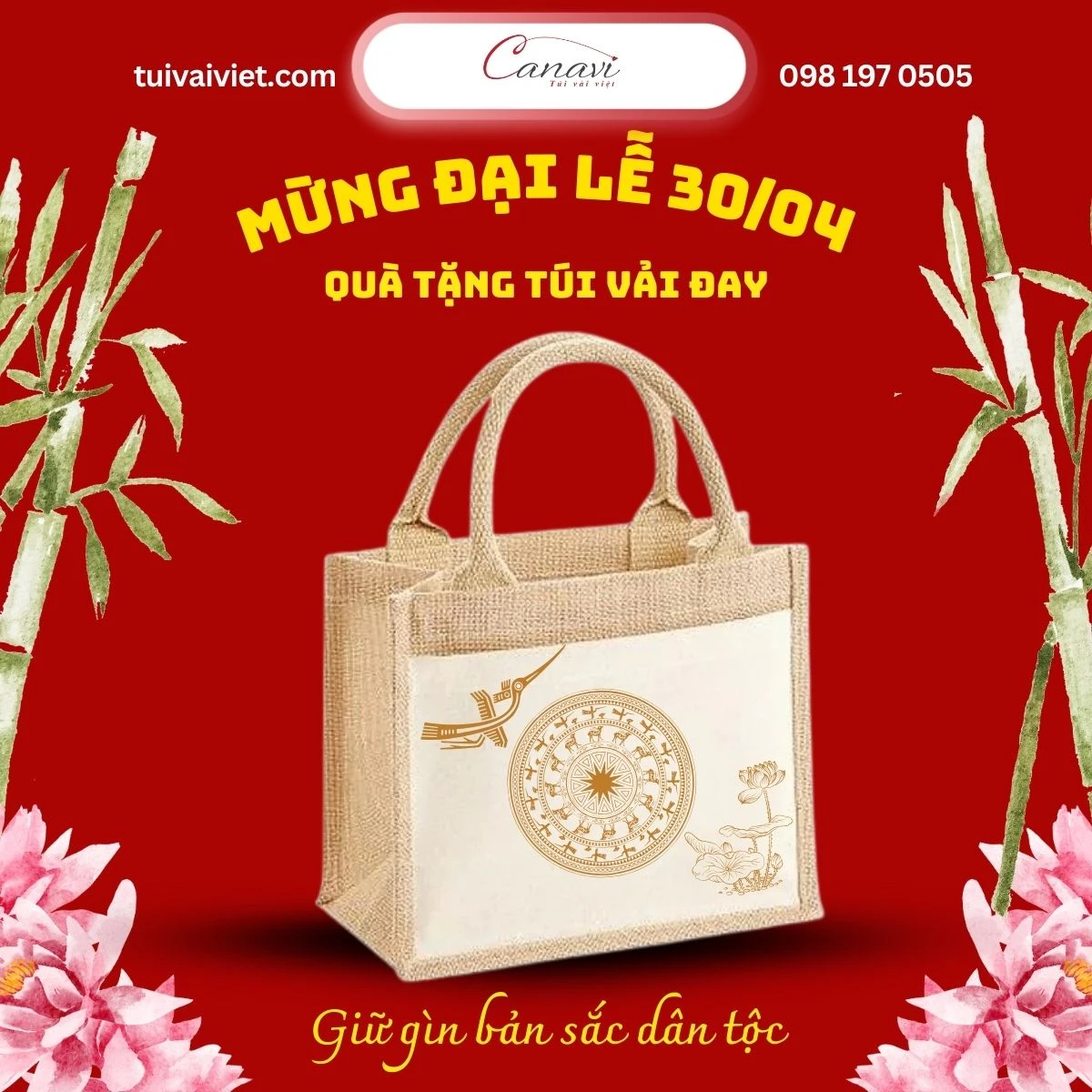 Những họa tiết đậm chất Việt Nam cho túi vải đay vào ngày lễ 30/4