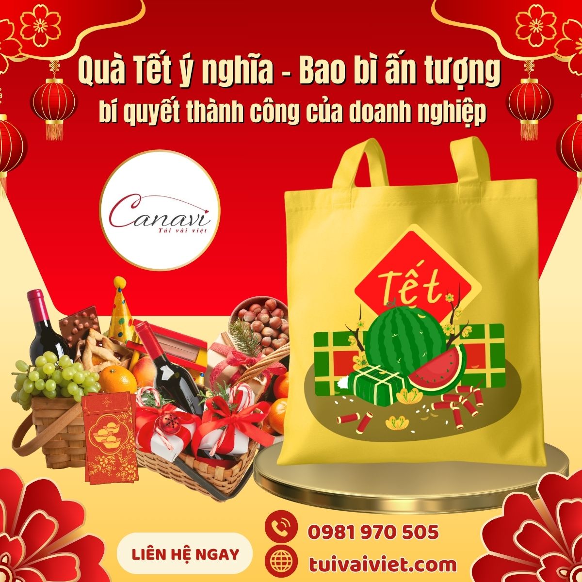 Túi vải – Xu hướng bao bì quà Tết hiện đại