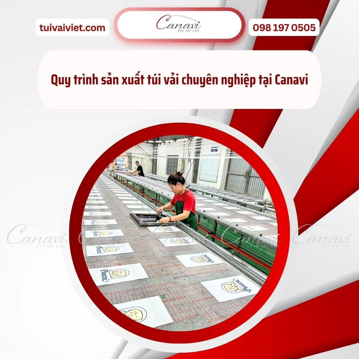 Quy trình sản xuất túi vải chuyên nghiệp tại Canavi