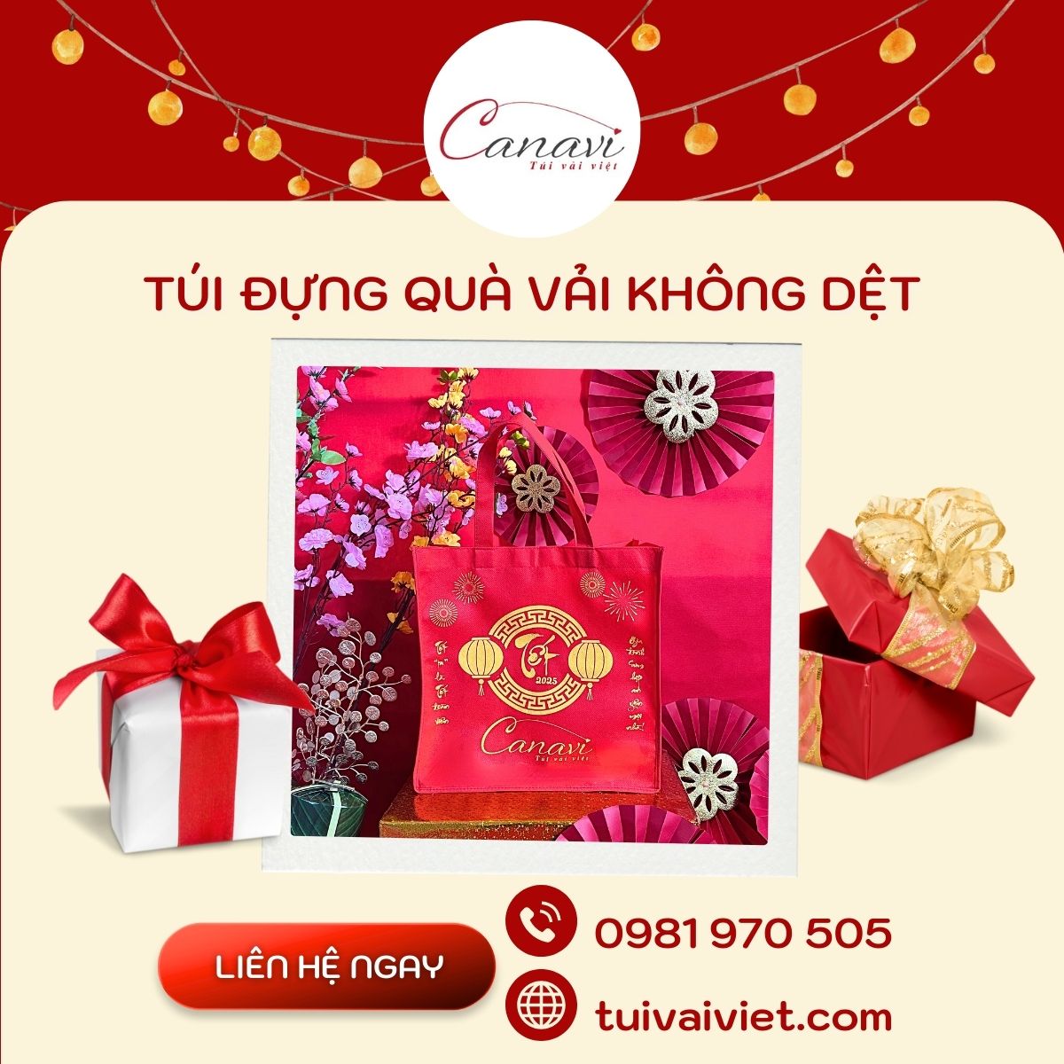 túi đựng quà tặng vải không dệt