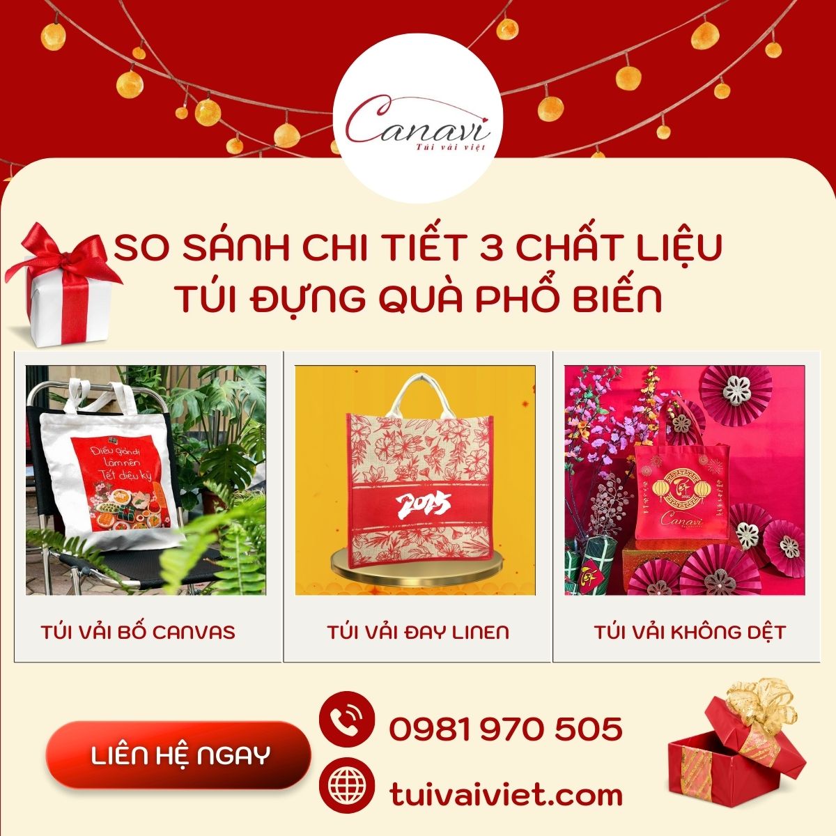 Xu hướng sử dụng túi vải làm túi đựng quà tặng