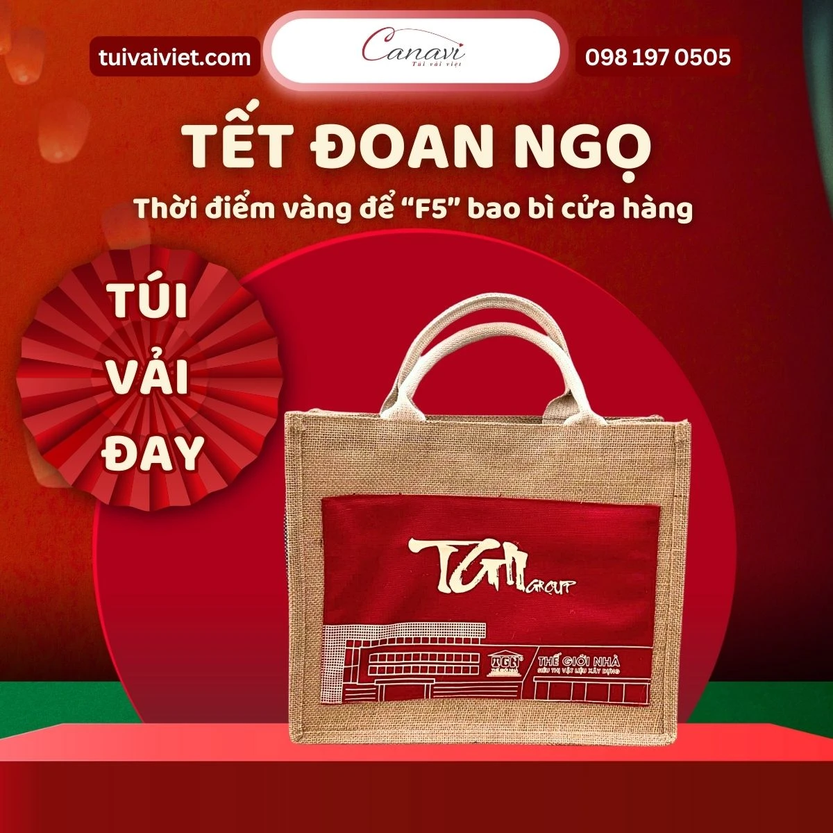 Tết Đoan Ngọ – Thời điểm vàng để "F5" bao bì cửa hàng bằng túi vải đay sang trọng