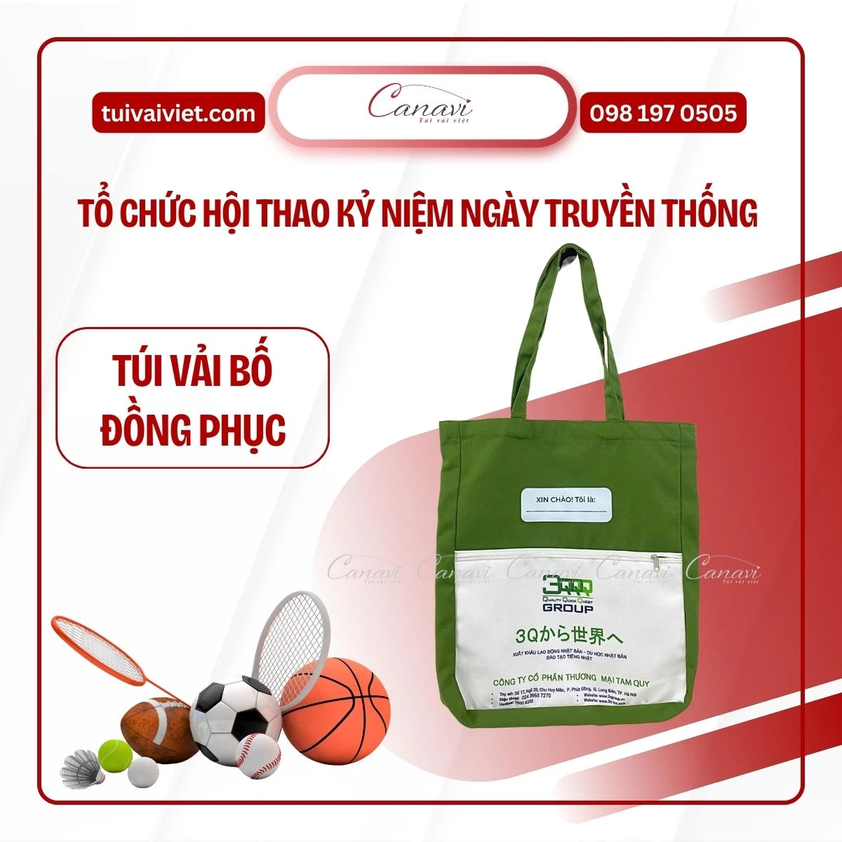 Vì sao túi vải bố được doanh nghiệp ưa chuộng trong sự kiện hội thao?