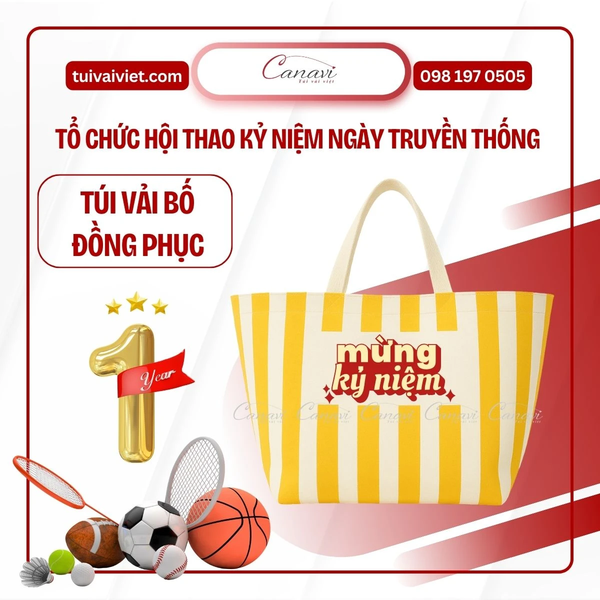 Tổ chức hội thao kỷ niệm ngày truyền thống với túi vải bố đồng phục