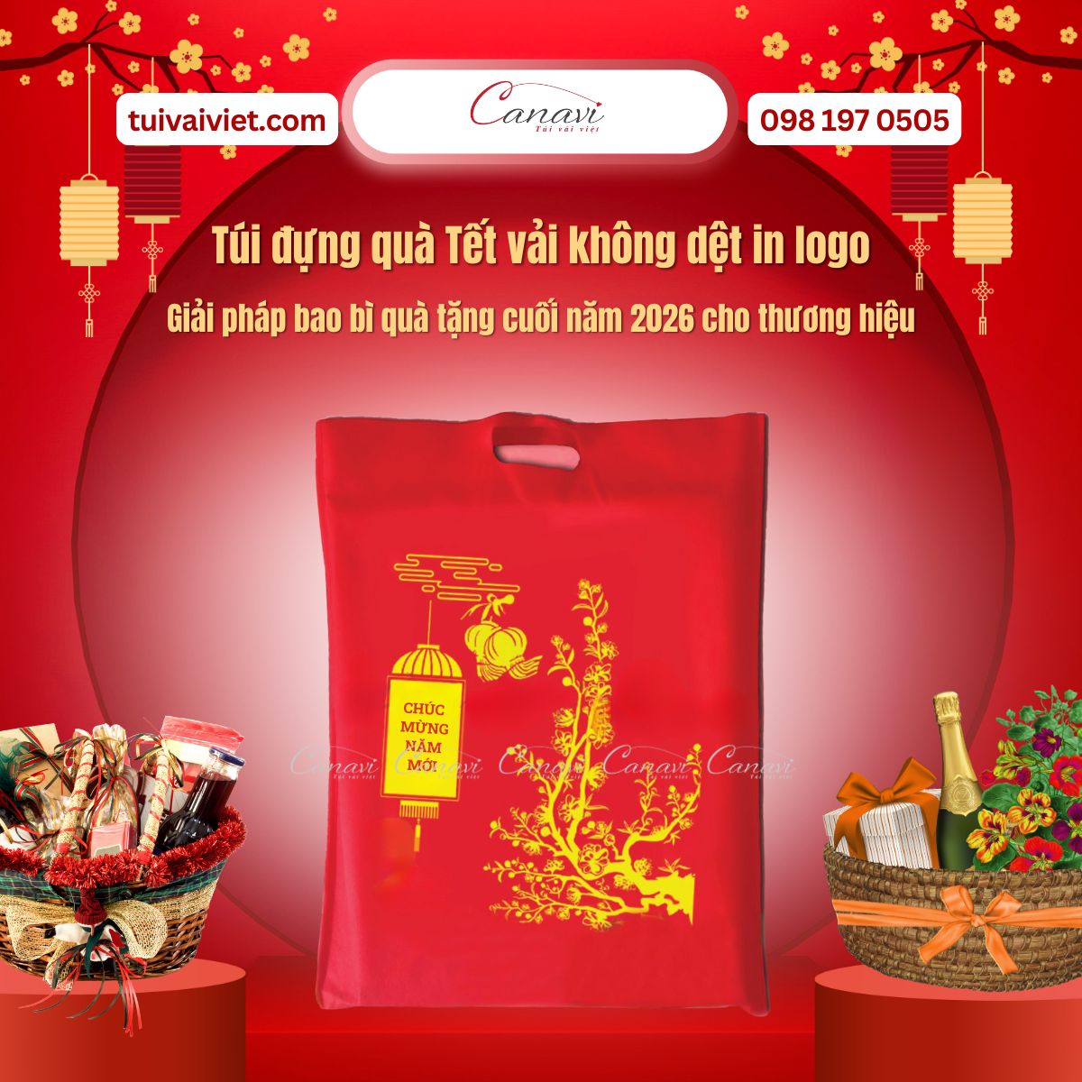 5 lợi ích nổi bật của túi vải không dệt in logo chúc mừng năm mới