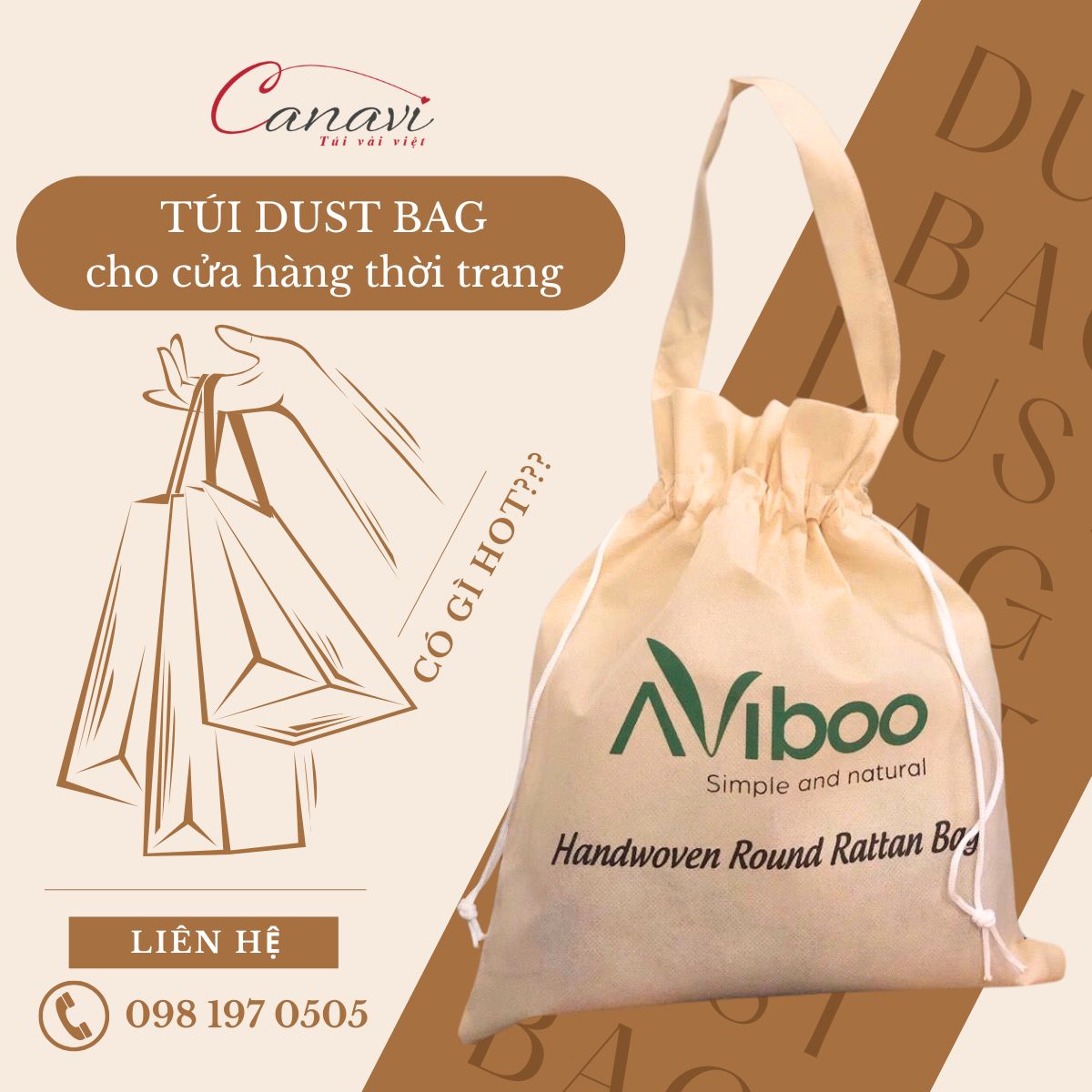 túi vải phin cho ngành thời trang