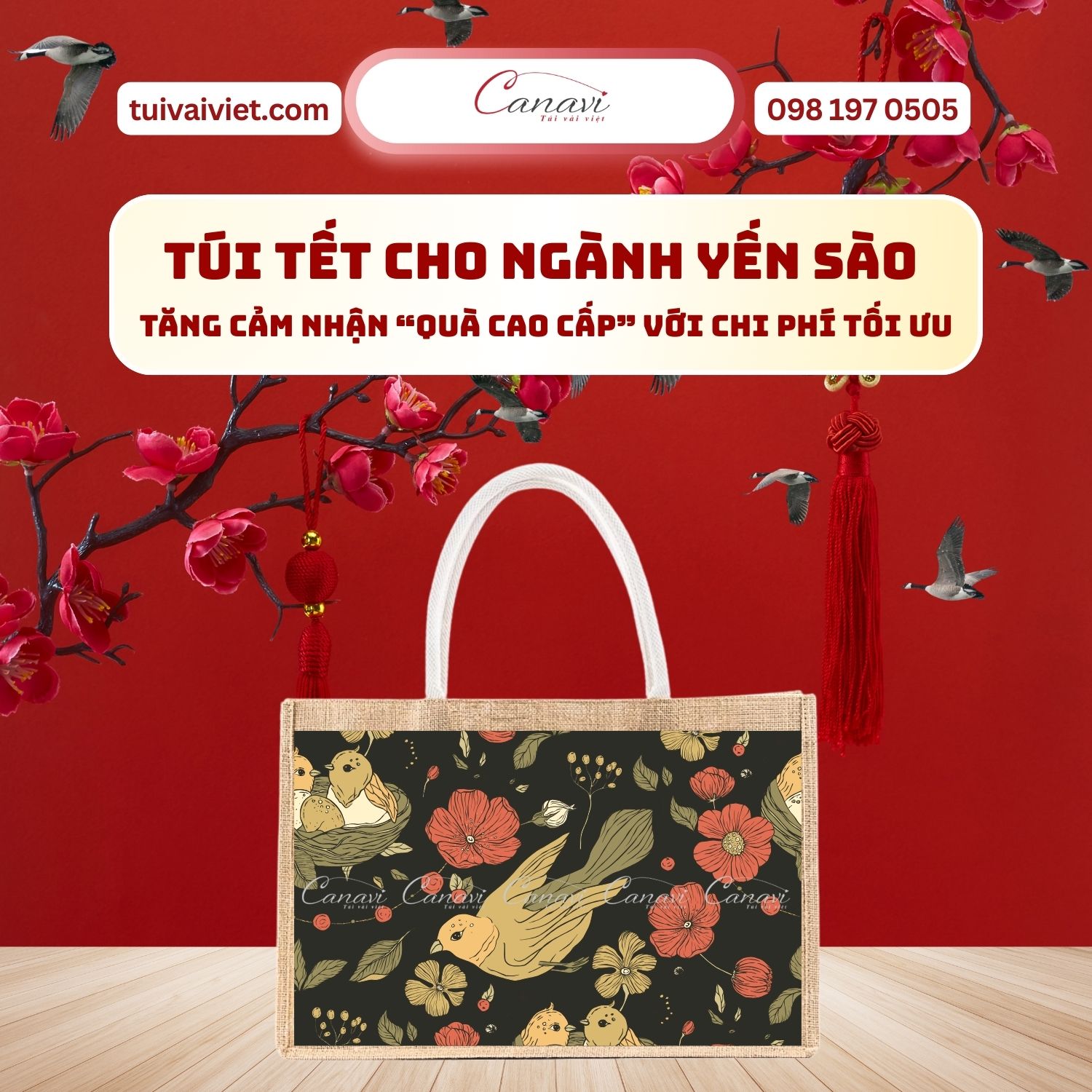 Túi vải Tết cho ngành yến sào: Cách tăng cảm nhận "quà cao cấp" với chi phí tối ưu
