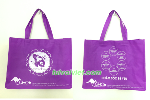 Túi vải không dệt màu tím đậm