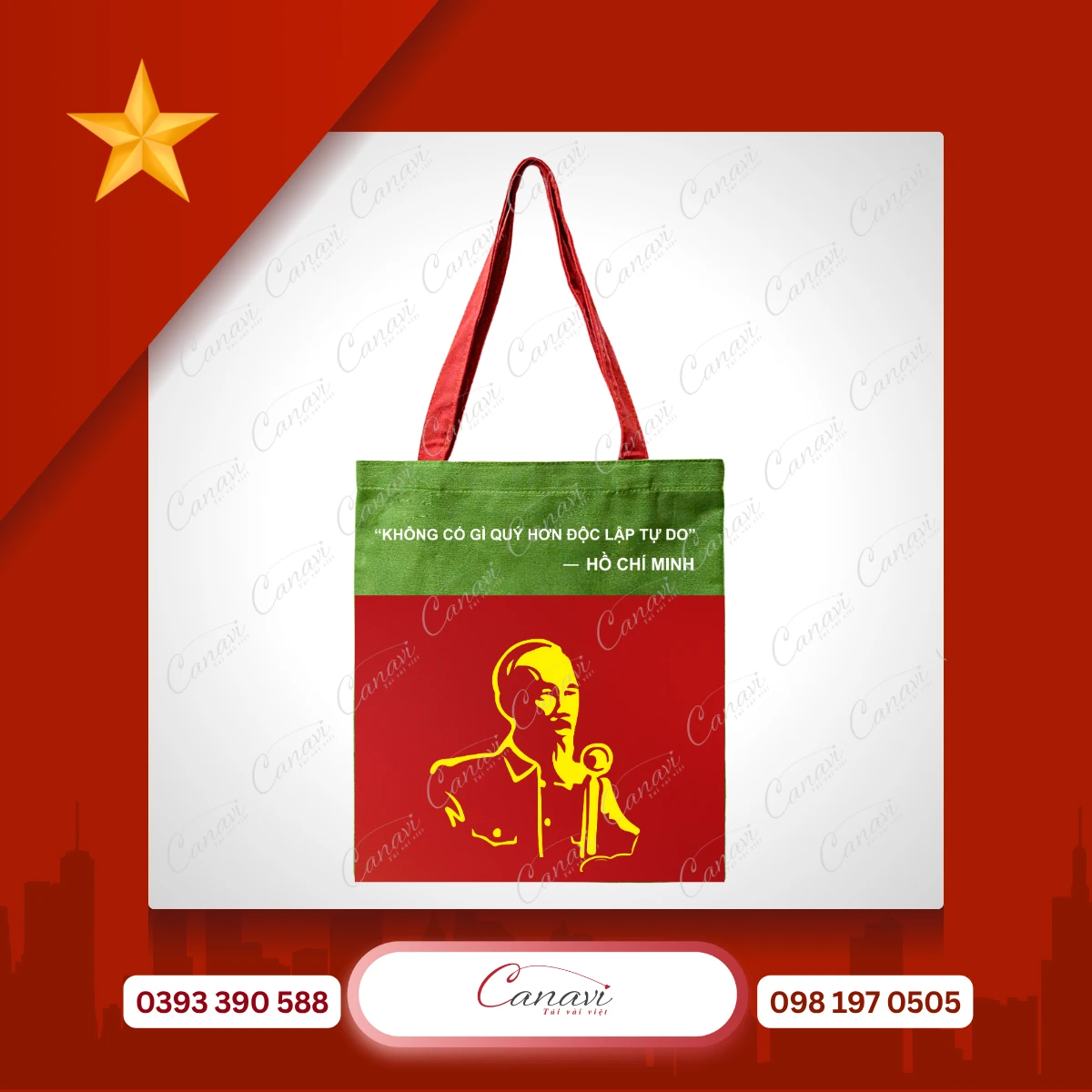 Túi Tote Vải Bố Canvas TVBC11 - Phiên Bản Đặc Biệt Chào Mừng Ngày Quốc Khánh 2/9