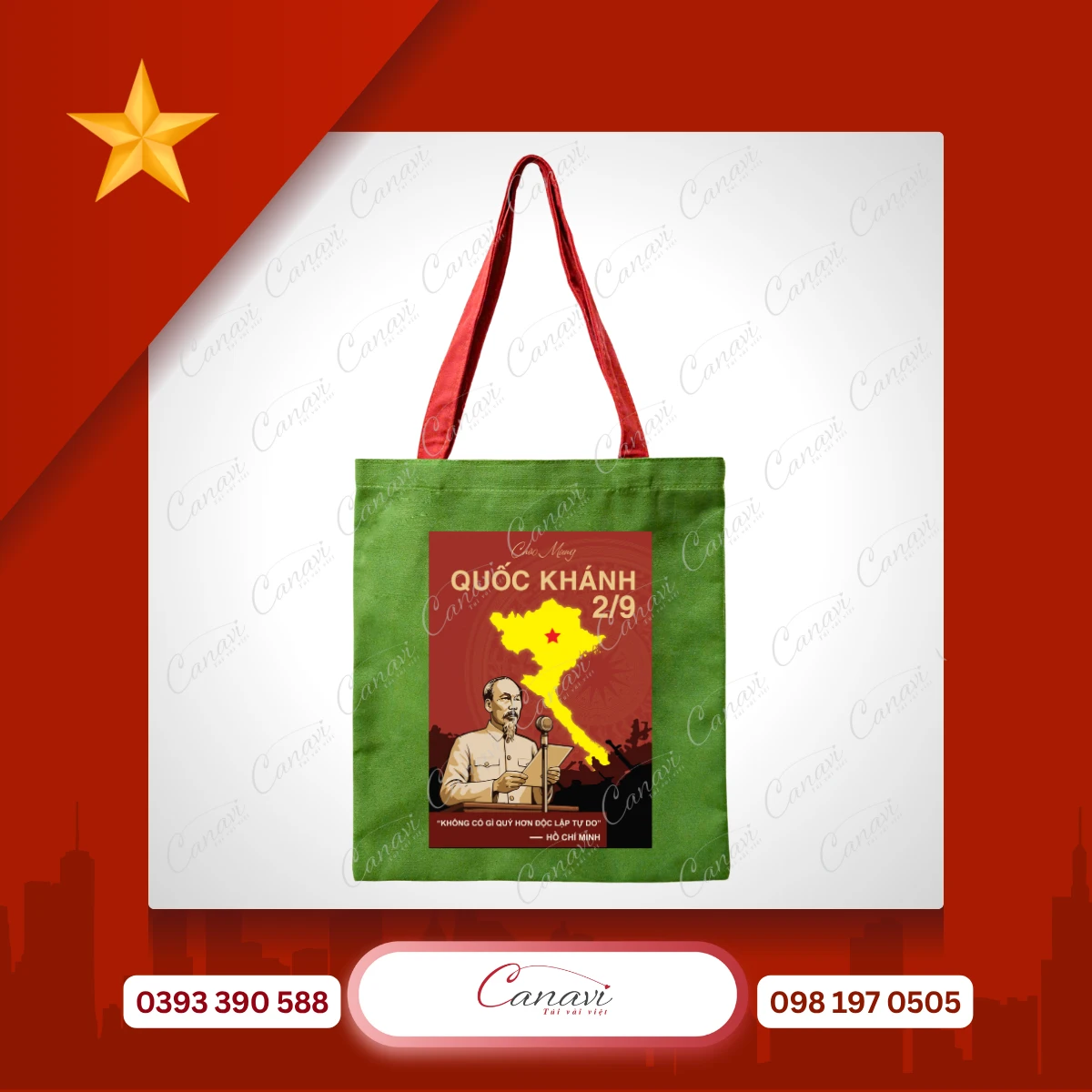 Túi Tote Vải Bố Canvas TVBC13 - Không có gì quý hơn độc lập tự do