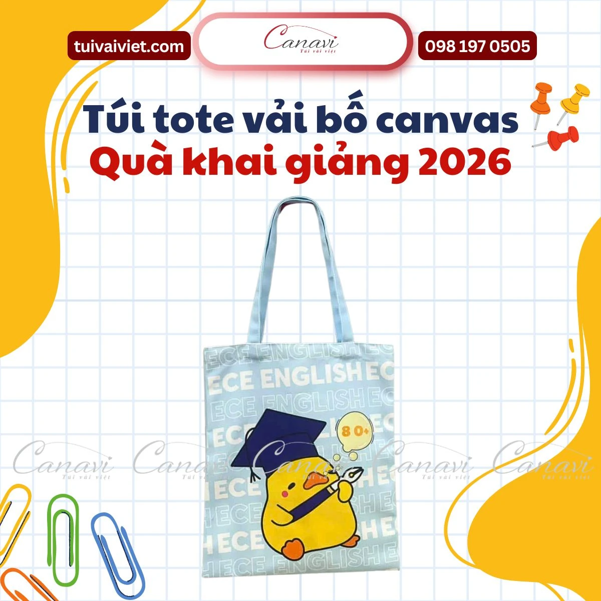 Trường học đang tìm quà tặng khai giảng? Túi tote vải bố canvas in logo là gợi ý lý tưởng