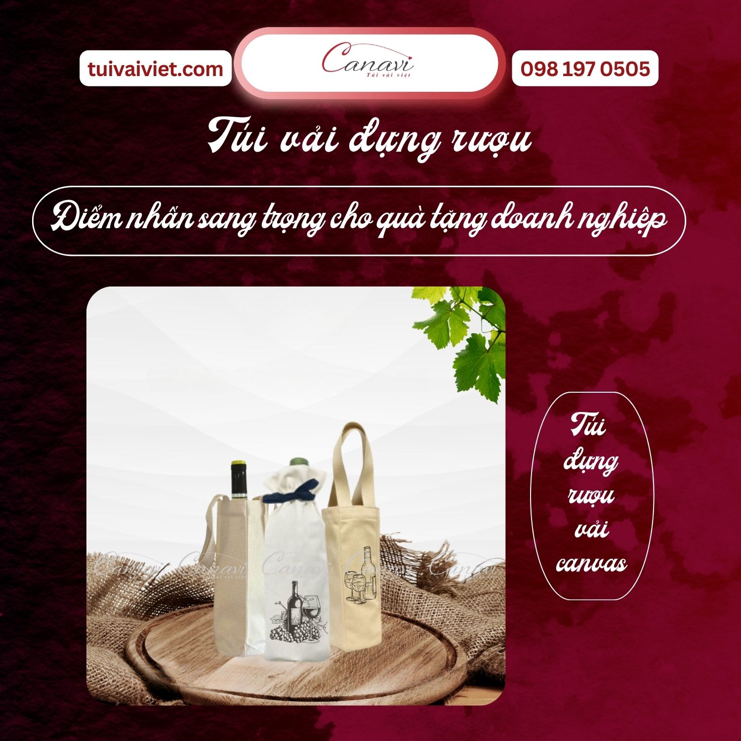 Túi vải đựng rượu: Giải pháp nâng cao giá trị quà tặng trong doanh nghiệp