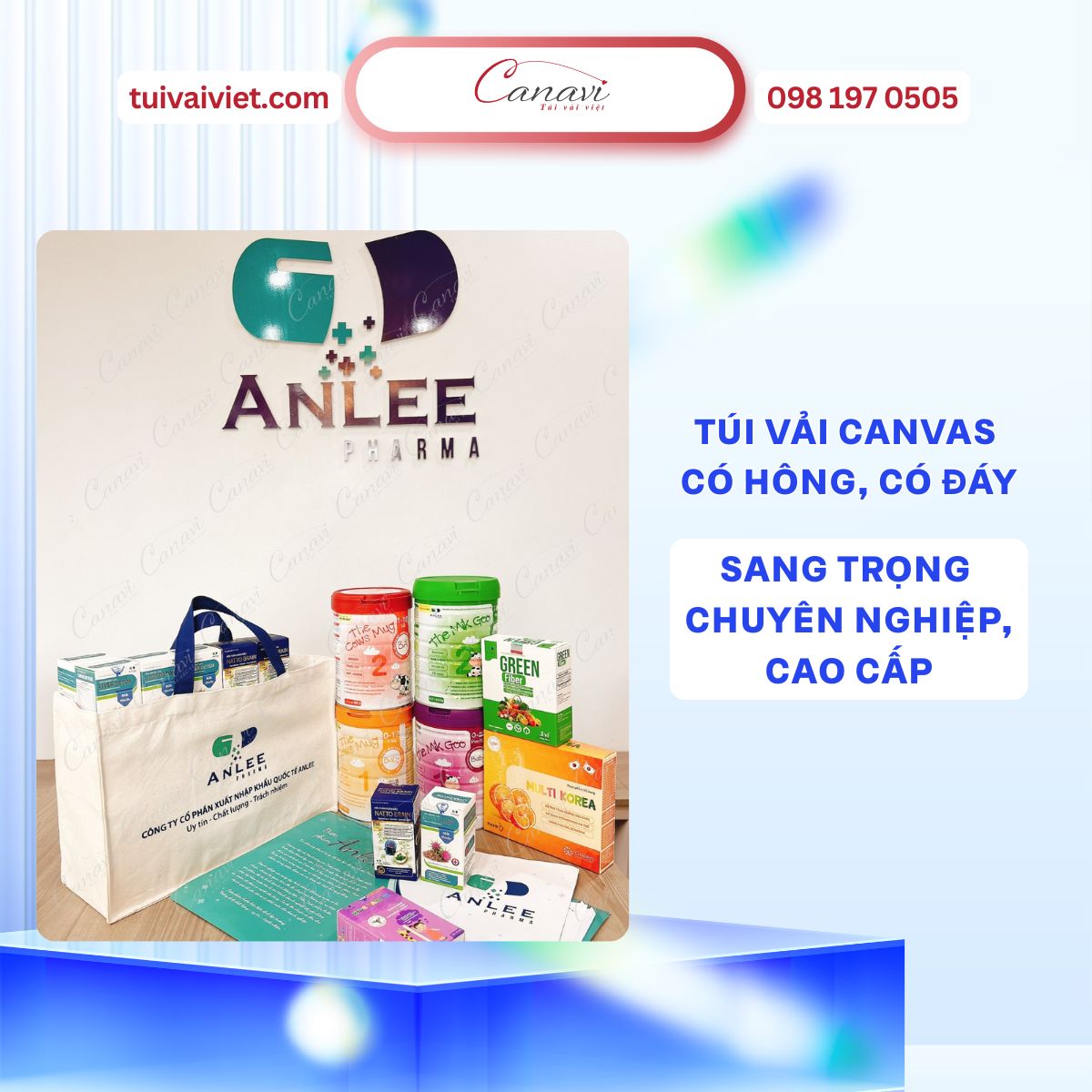 Túi vải canvas có hông, có đáy - Sang trọng và chuyên nghiệp cho quà tặng cao cấp