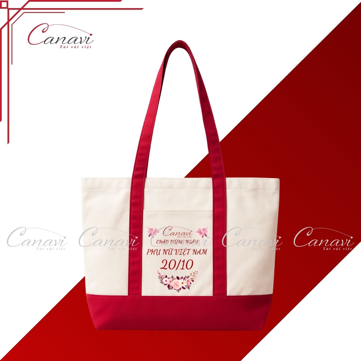 Túi Vải Bố TVB16 - Sắc đỏ nổi bật, tri ân ngày Phụ nữ Việt Nam 20/10