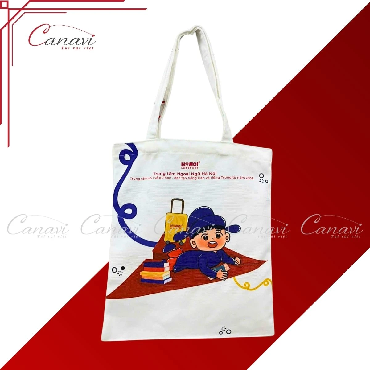 Túi Vải Bố Canvas TVBC6 Trung tâm Ngoại Ngữ Hà Nội