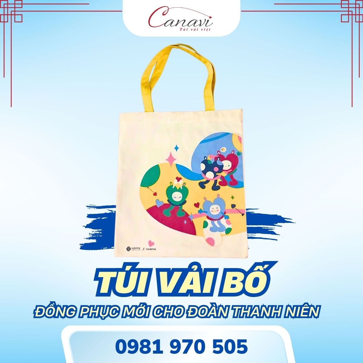 Túi vải bố là lựa chọn đồng phục tuyệt vời cho tổ chức Đoàn Thanh niên