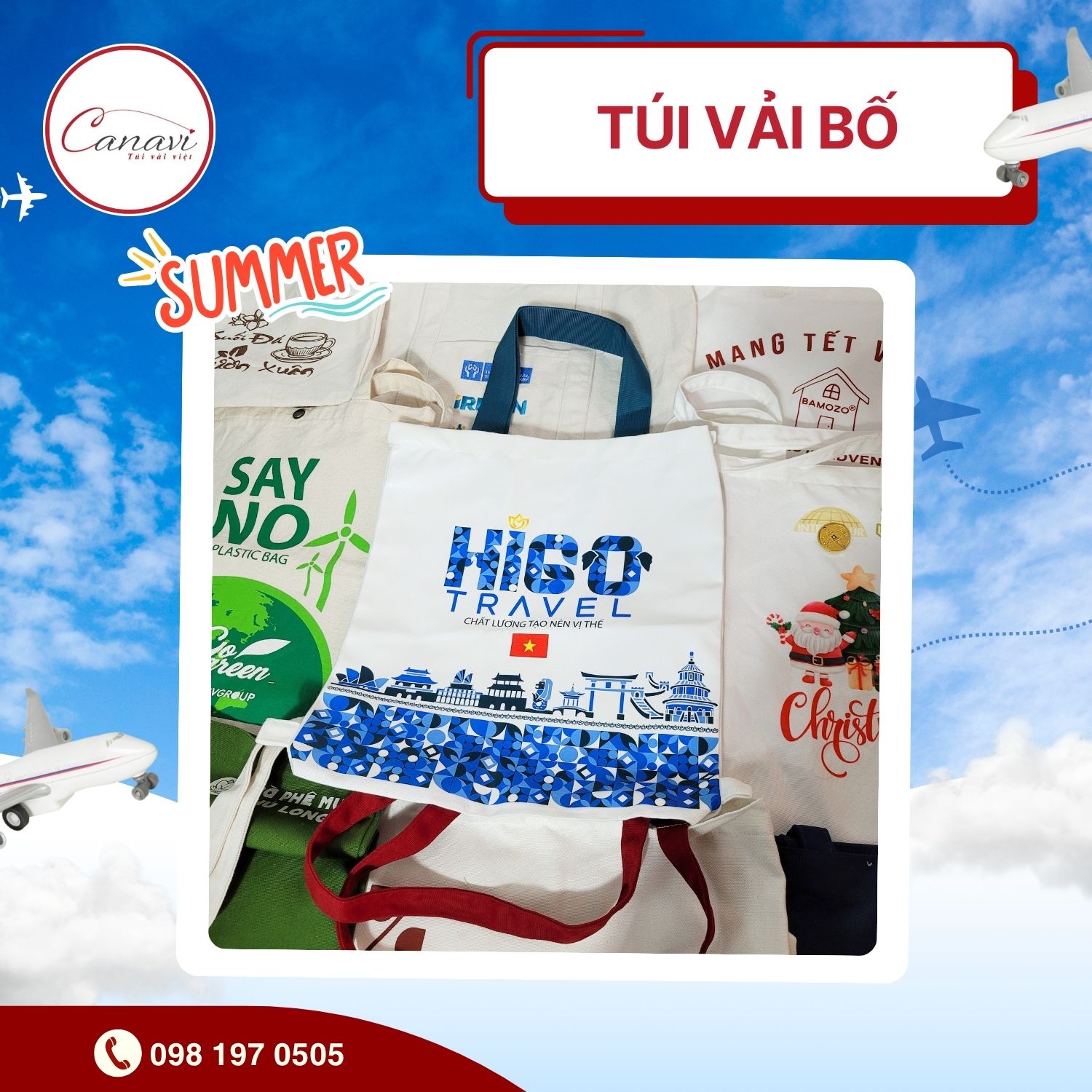 Túi vải bố canvas - Tươi trẻ, đa năng, phù hợp mọi đối tượng