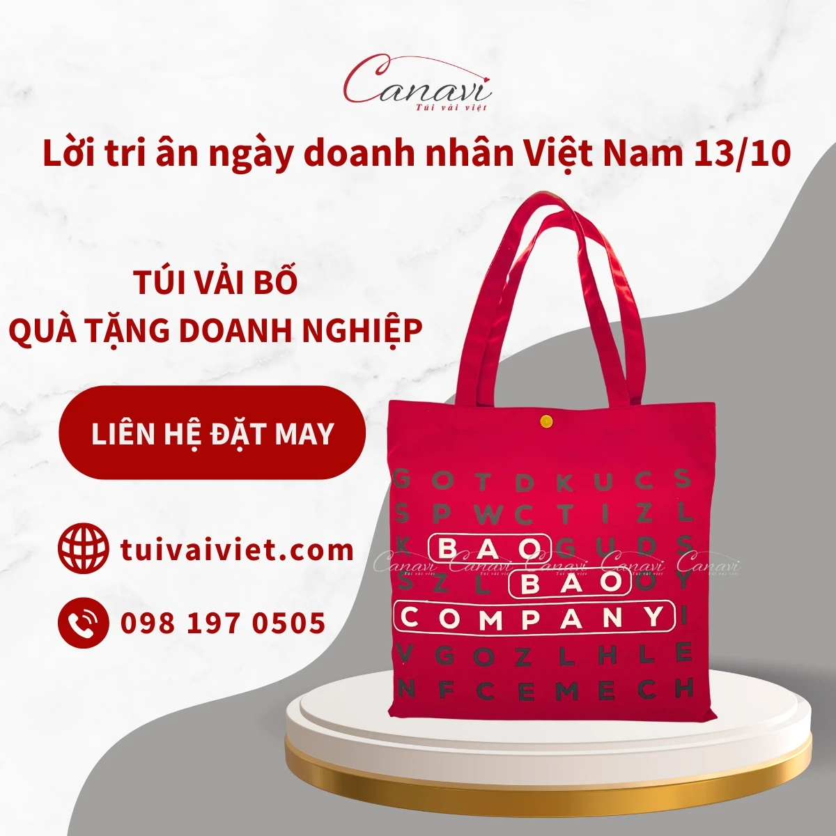 Cách doanh nghiệp sử dụng túi vải bố trong ngày Doanh nhân 13/10