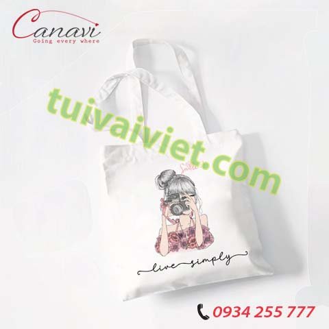 Túi Vải Canvas in logo TVC10 bền đẹp, chắc chắn