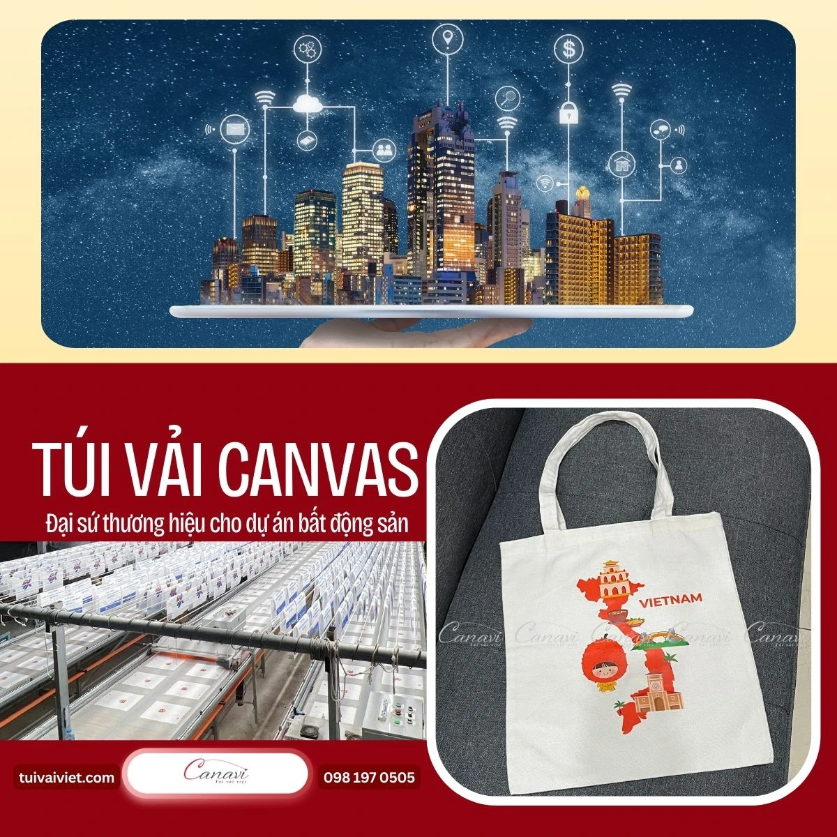 túi vải canvas marketing bền vững và thân thiện môi trường