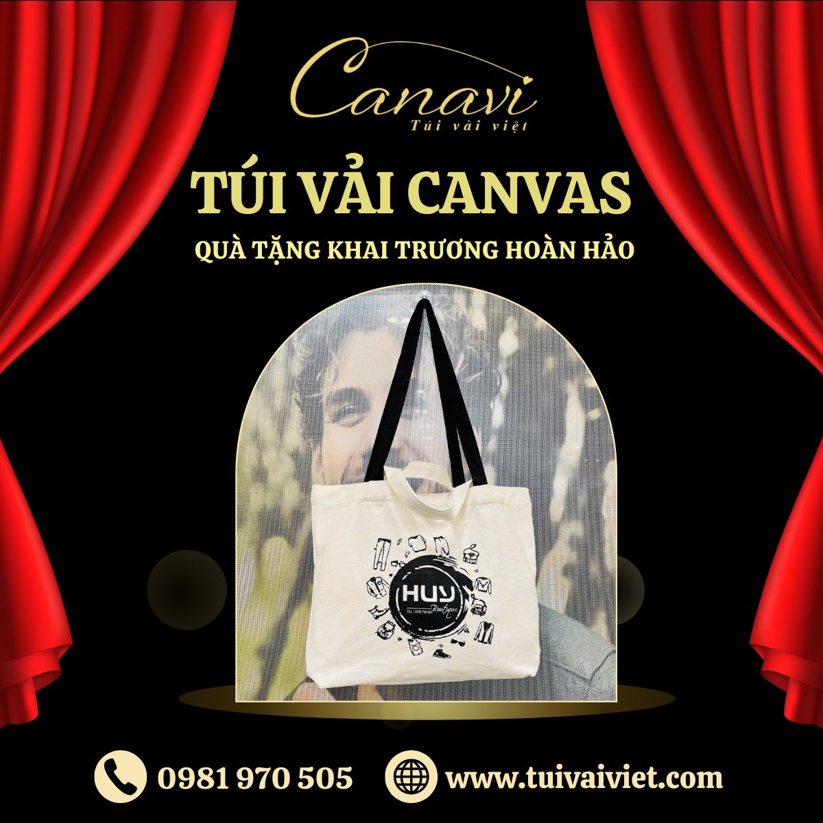 Gợi ý sử dụng túi vải canvas trong các buổi khai trương