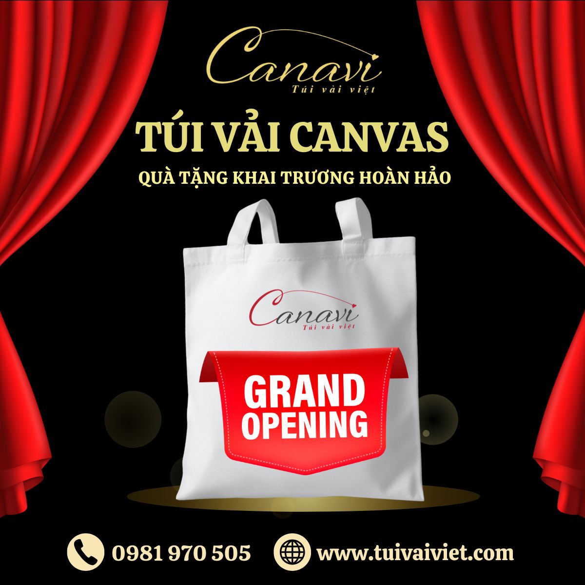 Quà khai trương tặng khách hàng đầu năm: Túi vải canvas sang trọng