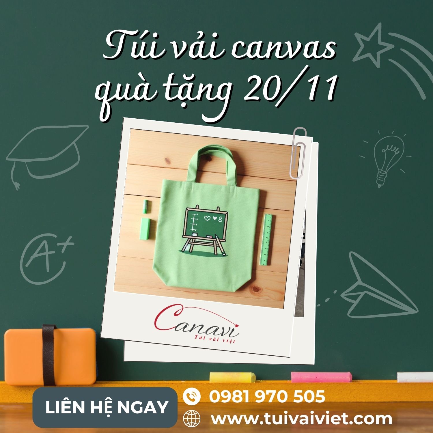 Cách chọn túi vải canvas phù hợp làm quà tặng cho thầy cô