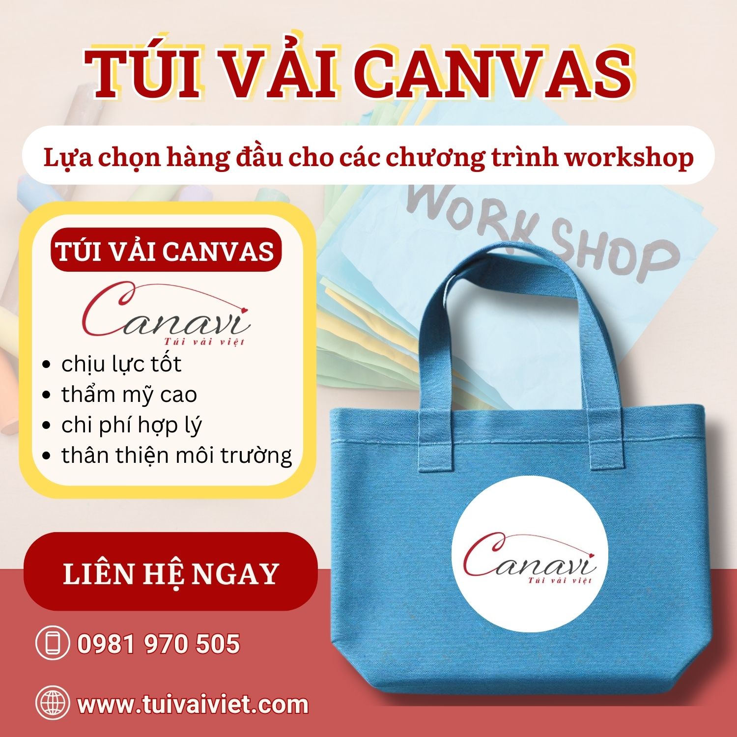 Túi vải canvas - Lựa chọn hàng đầu cho các workshop
