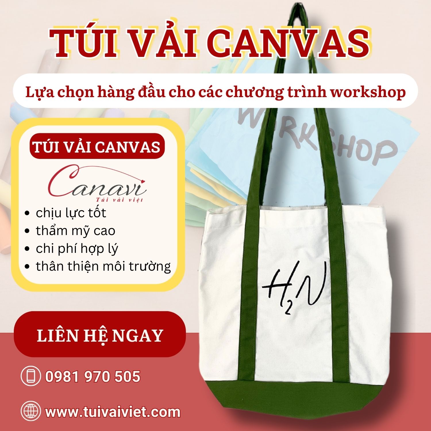 Ưu điểm vượt trội của túi vải canvas so với các loại túi khác