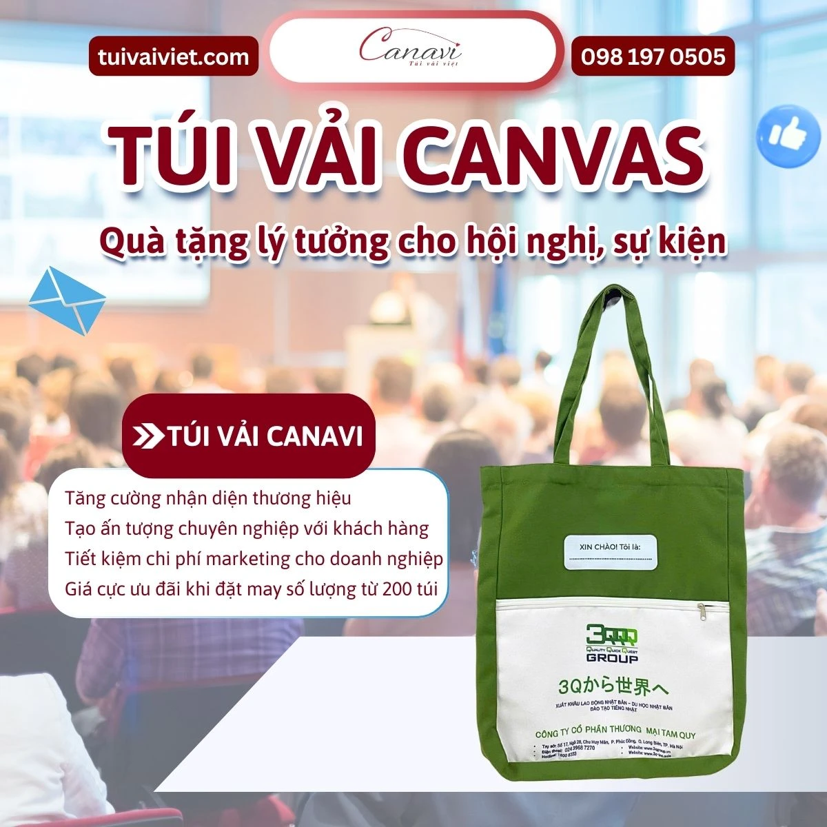 Vì sao túi vải canvas là lựa chọn hàng đầu cho quà tặng sự kiện?