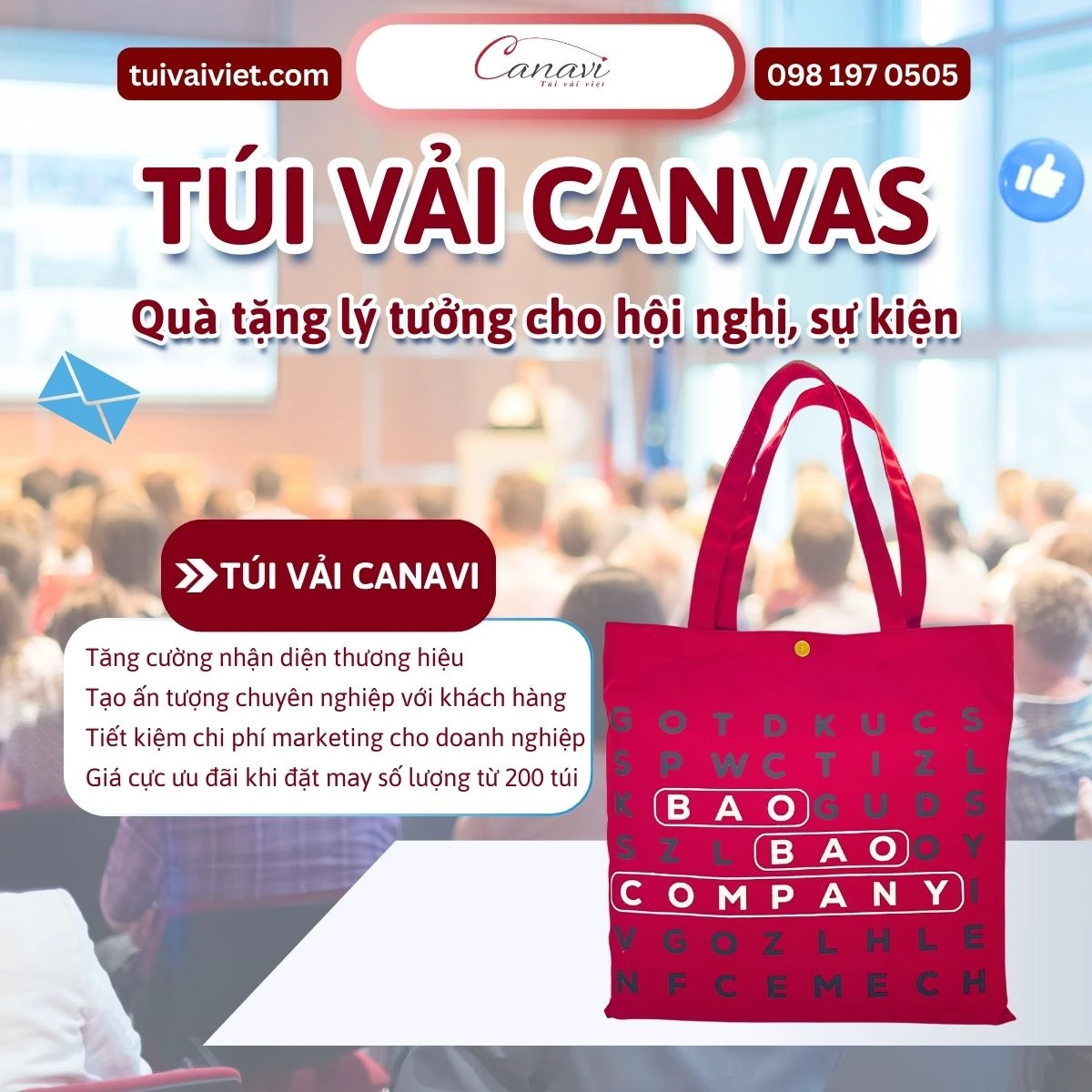 Túi vải canvas – Quà tặng lý tưởng cho hội nghị, sự kiện công ty