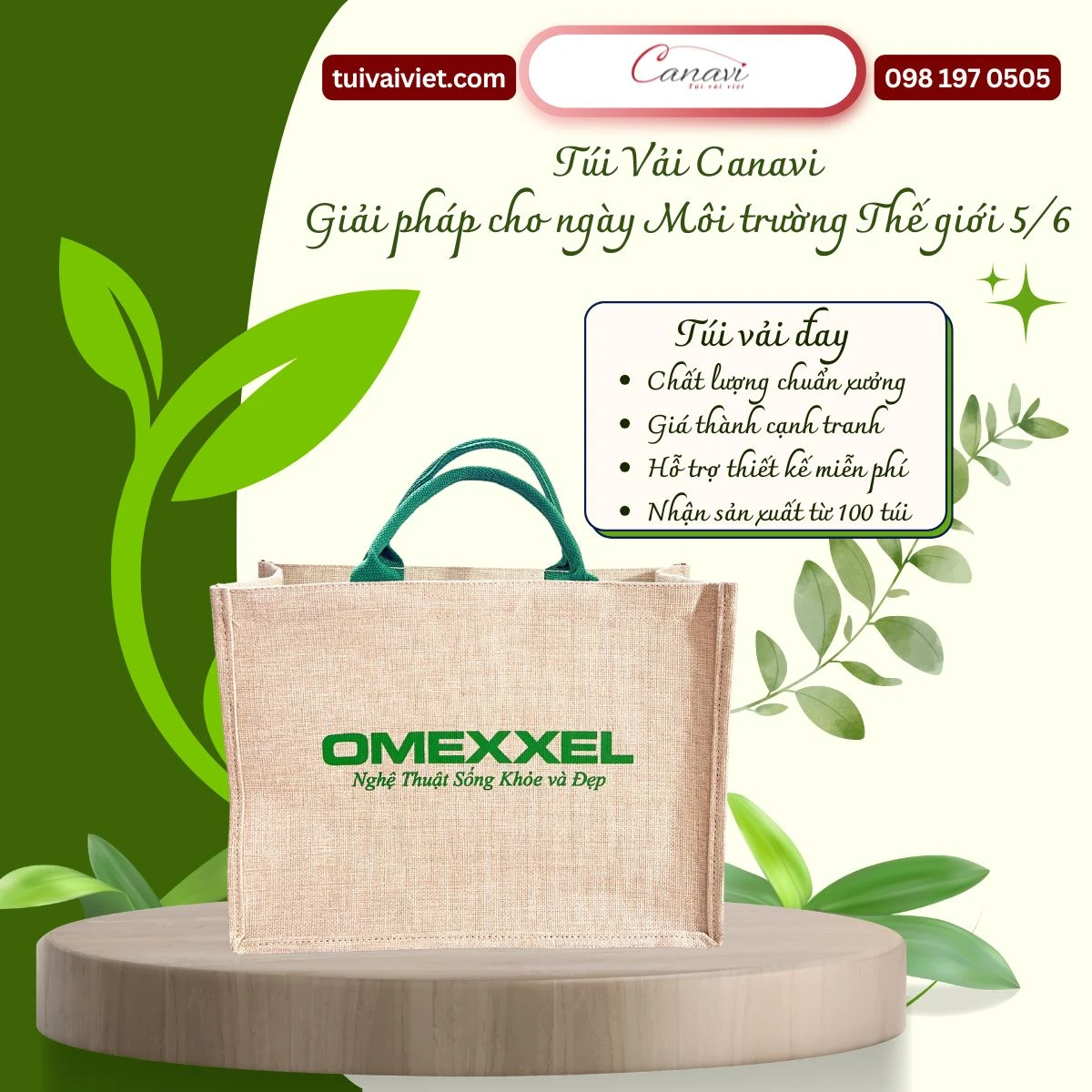 túi vải đay bảo vệ môi trường