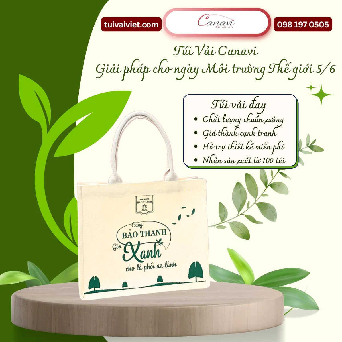 Túi Vải Việt Canavi - Xưởng may in túi vải theo yêu cầu tại Hà Nội