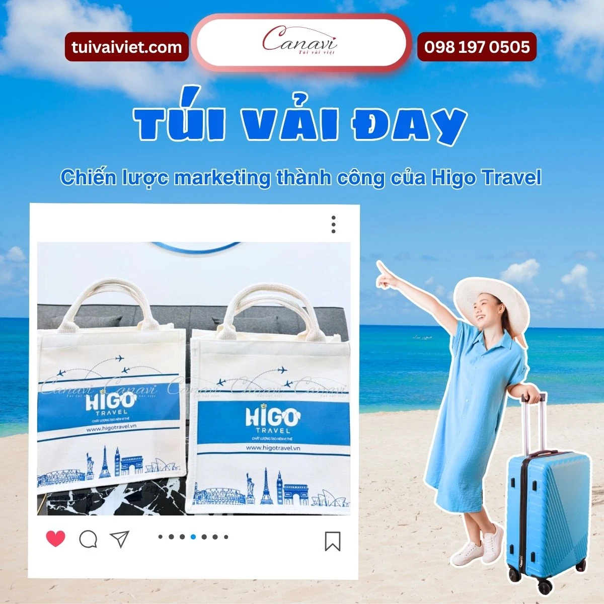 Ý tưởng ứng dụng túi vải đay trong lĩnh vực du lịch